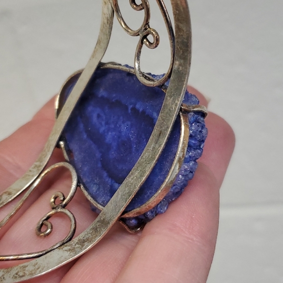 New Agate Geode Slice 925 Silver Bracelet. - Picture 9 of 11